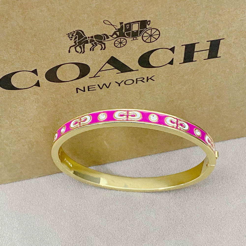 Coach Enamel Inlaid Letters Unisex Metal Bracelet